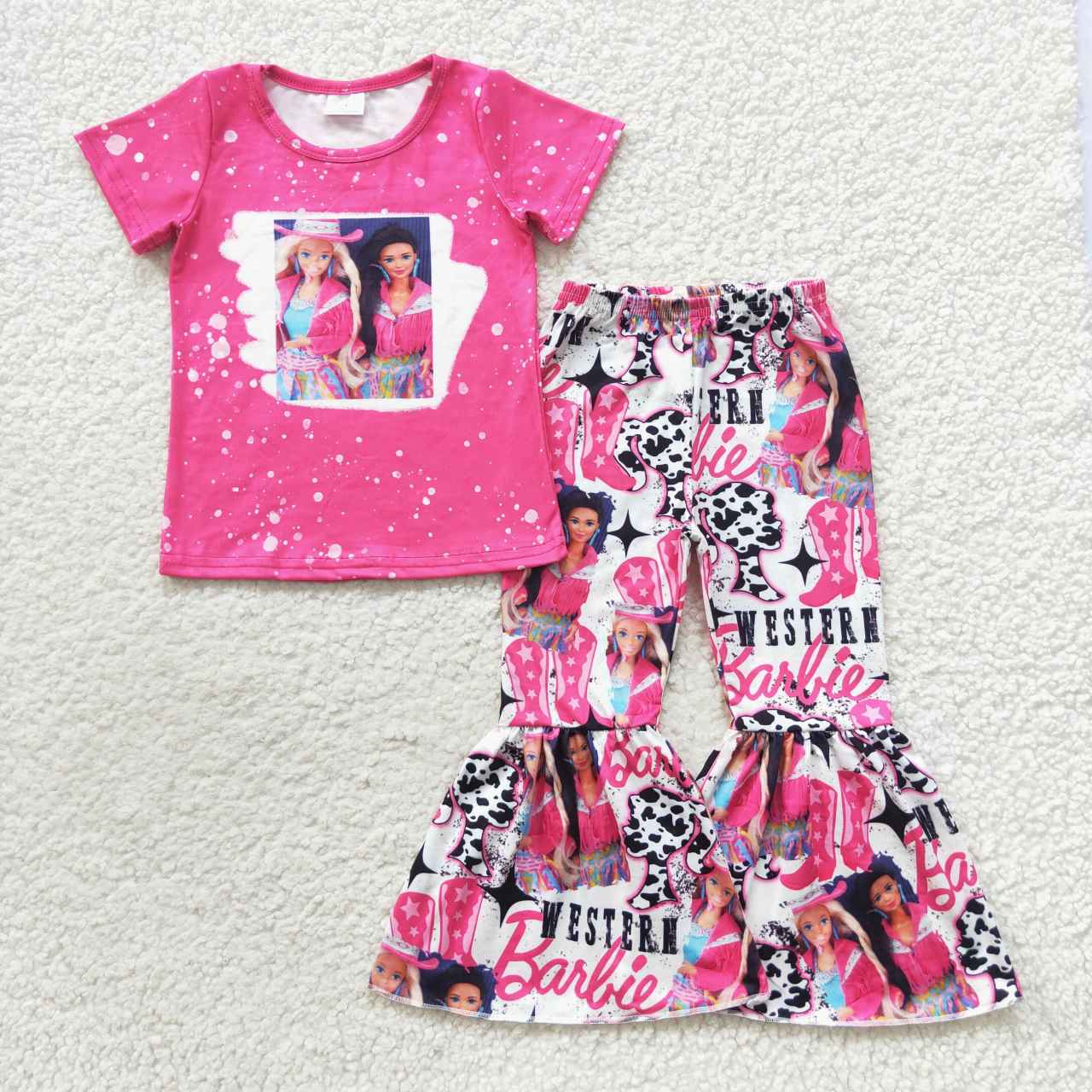 GSPO0808 barbie short sleeve western pants girl outfit 20230821 RTS