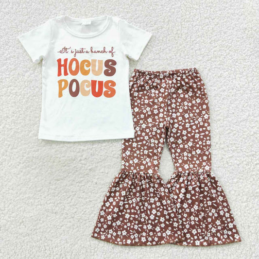 GSPO0811 hoc halloween short sleeve flowers pants girl outfit 202300814