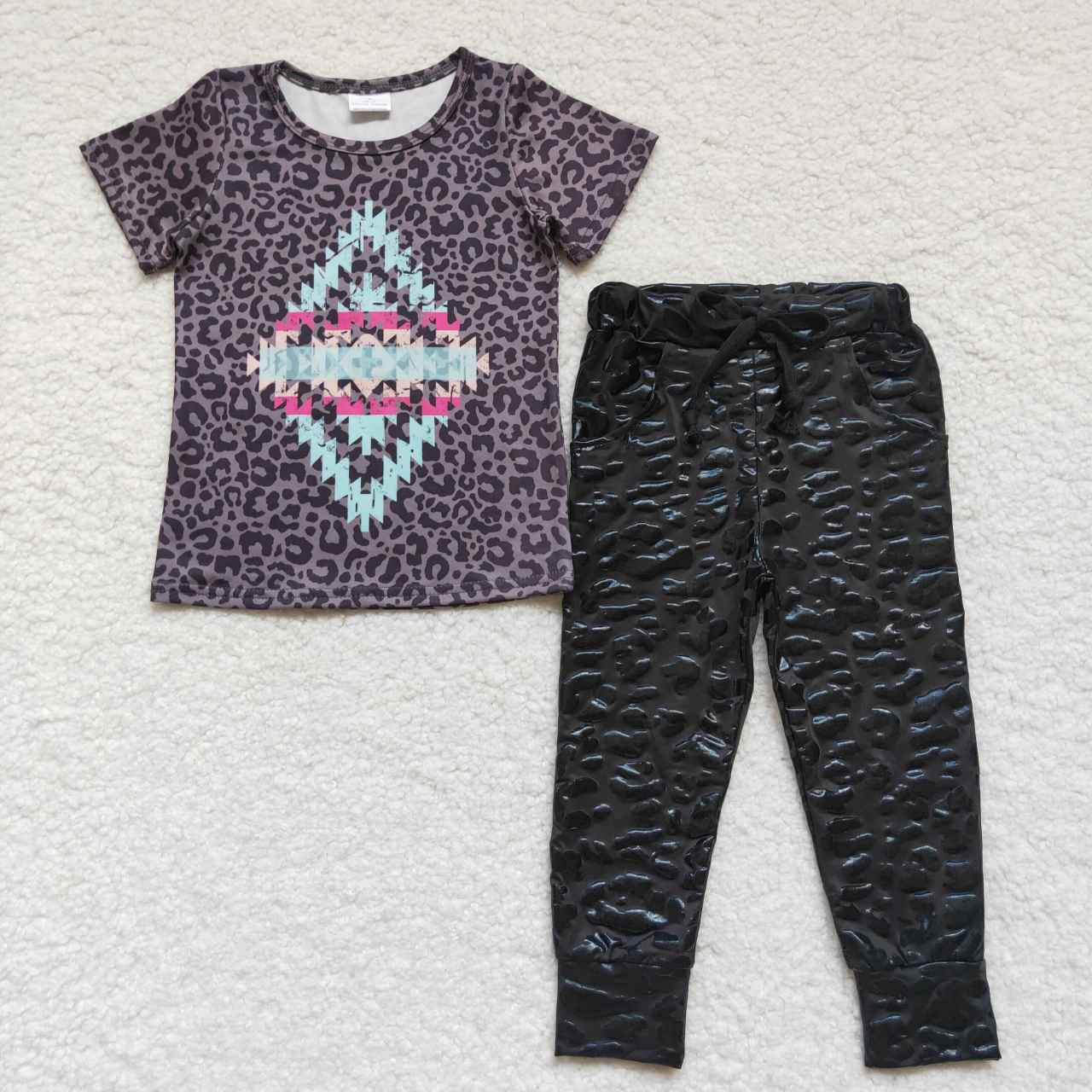 组合GSPO0822 western short sleeve black jogger girl outfit 20230731 RTS