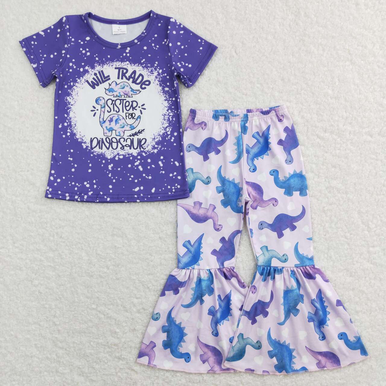 GSPO0915 western dinosaur purple short sleeve girl outfit RTS 20231204