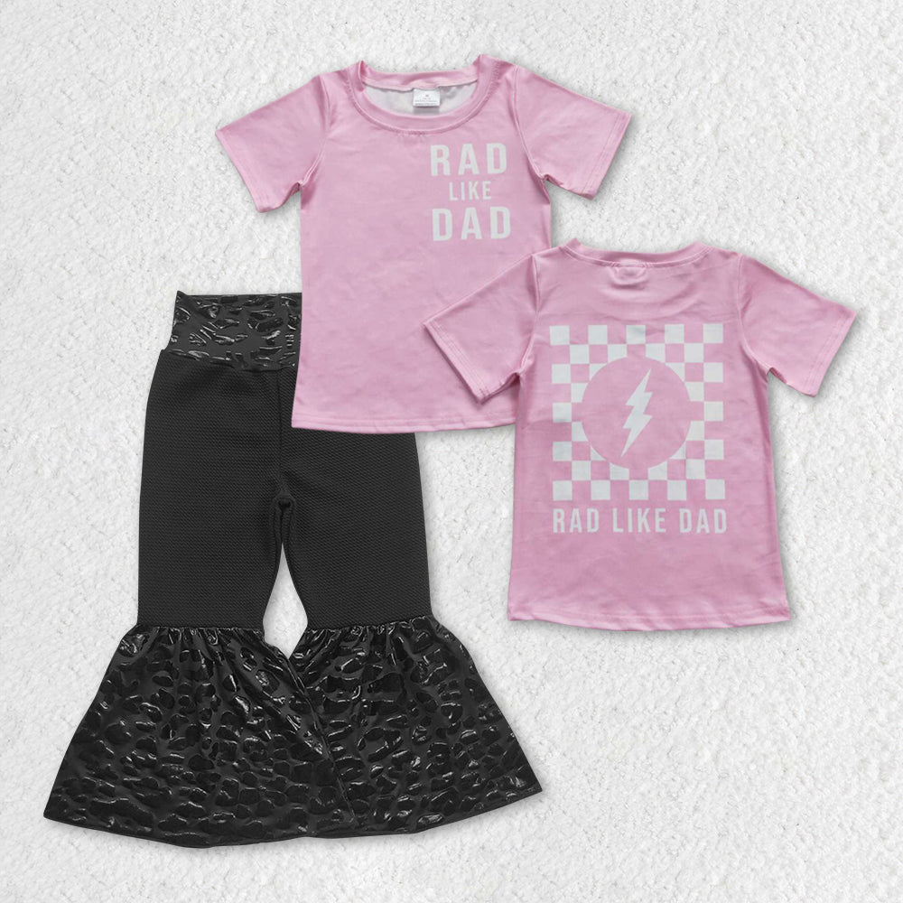 GSPO0933 Rad like dad pink Short sleeve  girl outfit 20230925 RTS