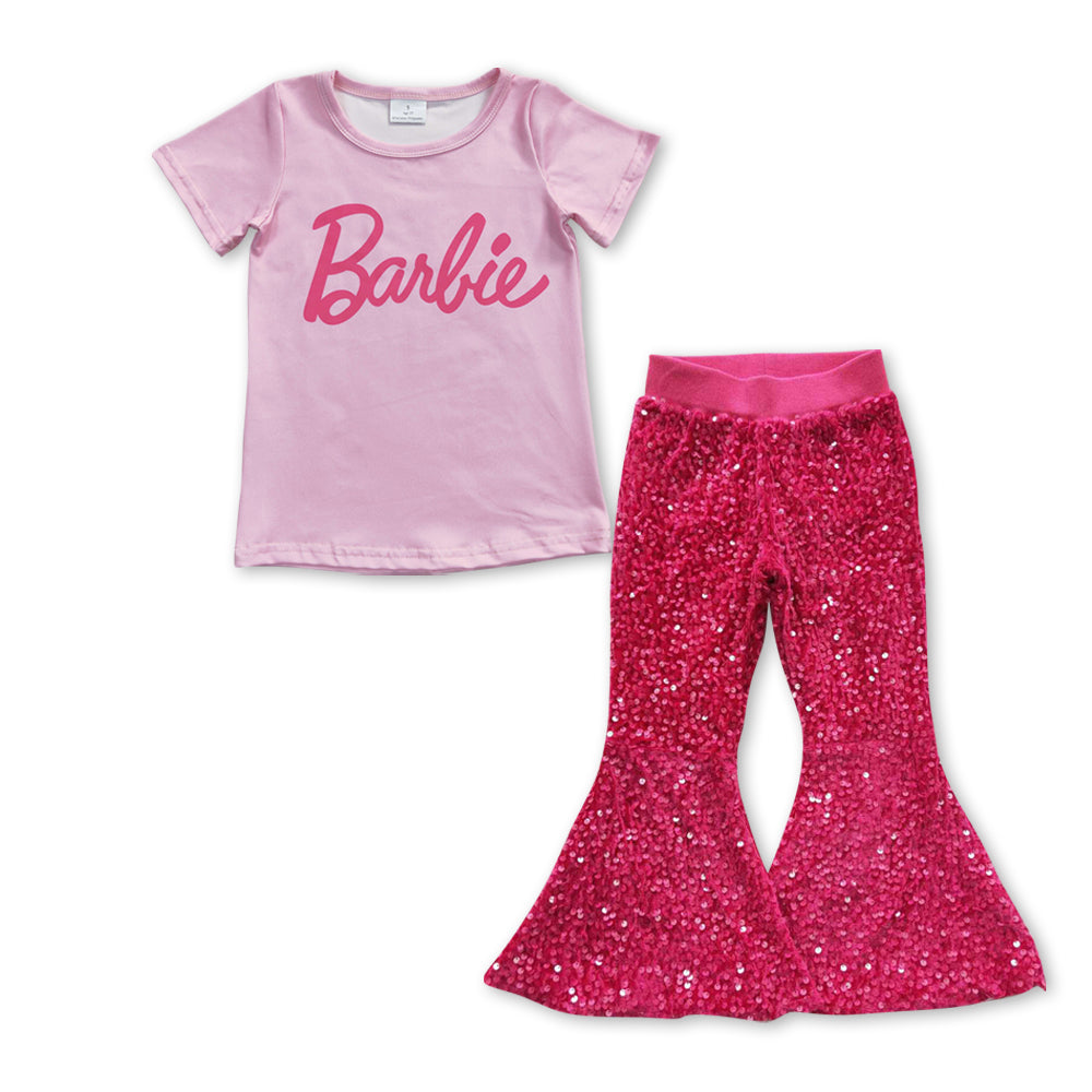 GSPO0950组合 RTS barbie short  sleeve sequin girl outfit 20231003 RTS