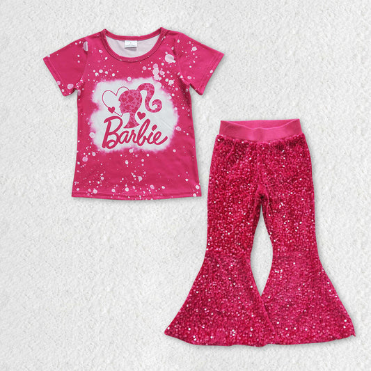 GSPO0951组合 RTS barbie short  sleeve sequin girl outfit 20231003 RTS