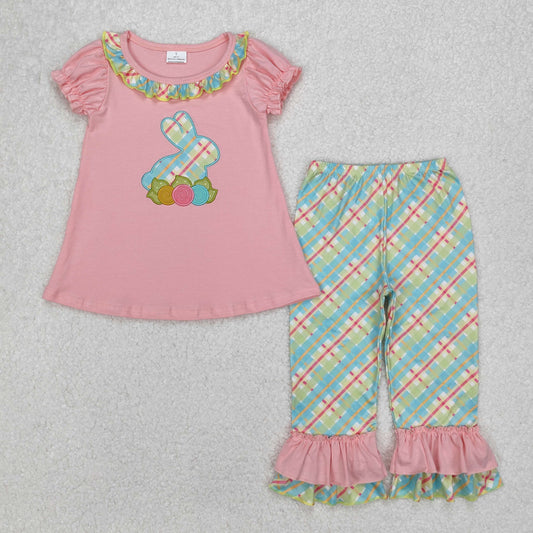 GSPO0974 Easter bunny short sleeve girl outfit RTS  202603
