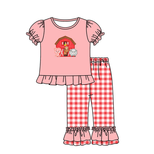 GSPO0994 farm animals short sleeve girl outfit preorder 20231019