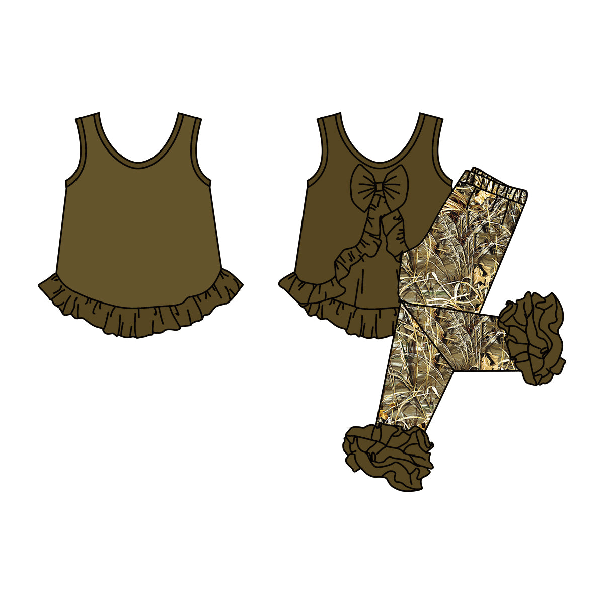 GSPO1089 western camo short sleeve girl power outfit RTS  20231130