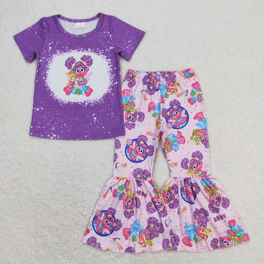 GSPO1359  baby purple girl cartoon street girl outfit 202404 rts