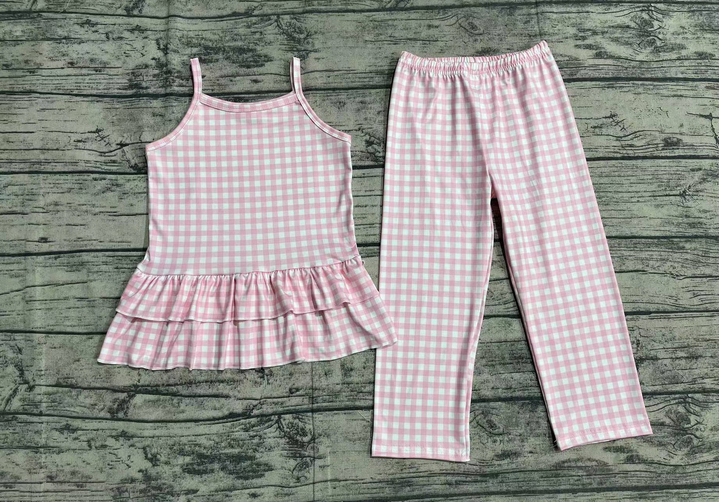 GSPO1380  RTS girl plaid outfit 202403 mama's girl