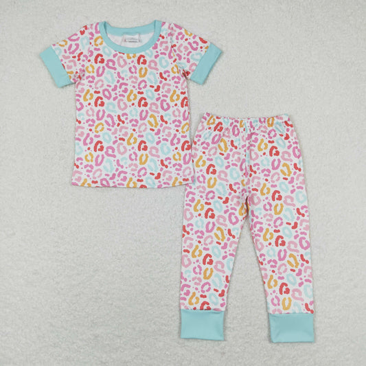 GSPO1386  colorful leopard girl pajamas outfit 202405 RTS