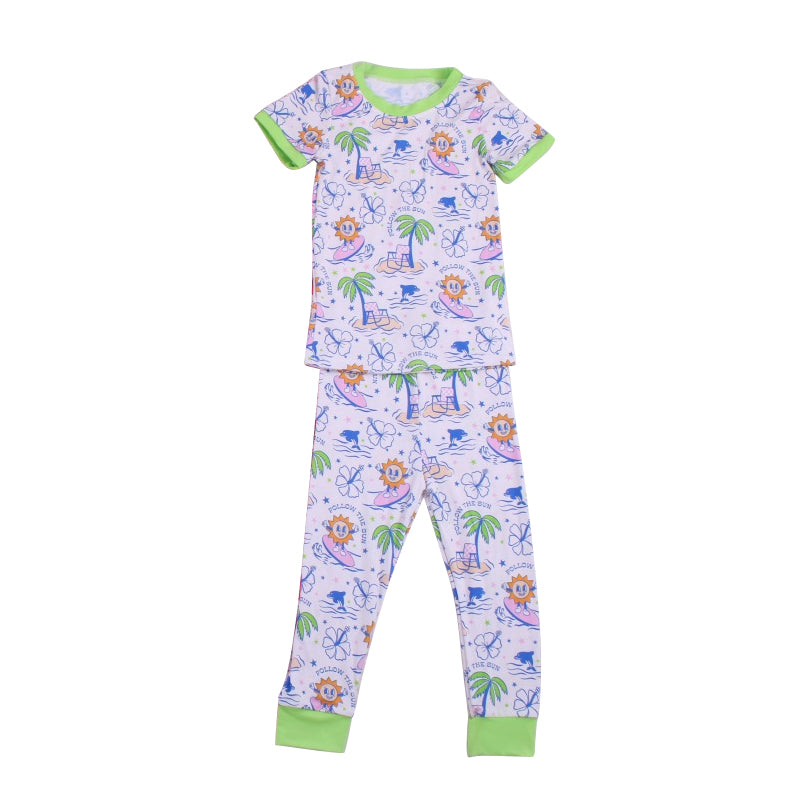 GSPO1388 preorder sea follow the sun tree girl pajamas outfit 202401