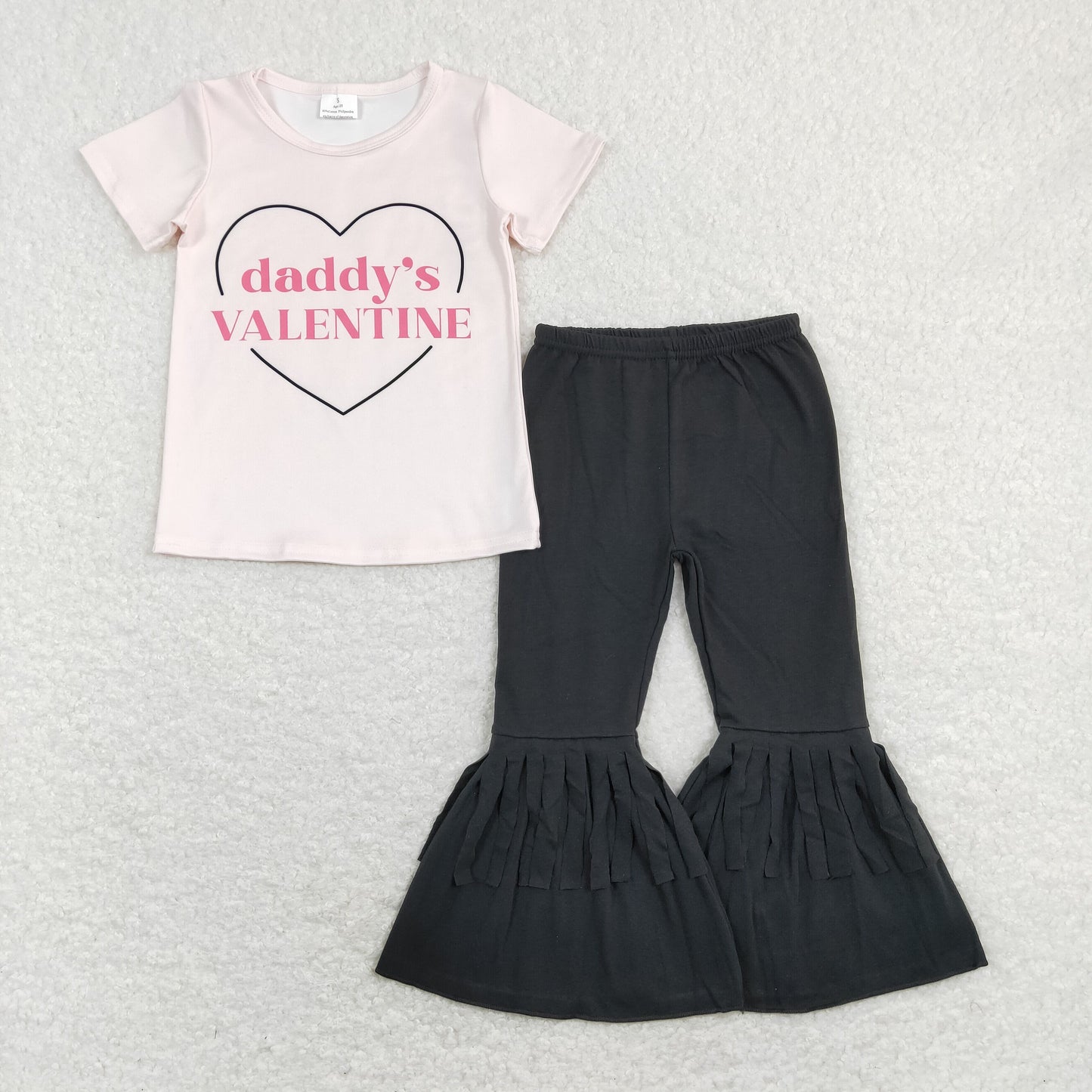 GSPO1396 daddy's valentine black tassel pants girl outfit RTS 202401