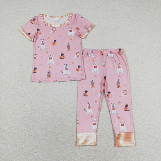 GSPO1538 pumpkin Halloween dog girl pajamas outfit 202406 RTS