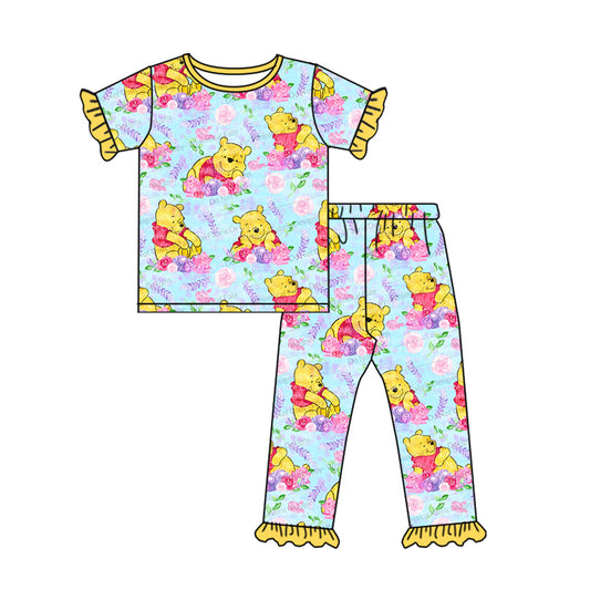 GSPO1557 bear flower girl pajamas outfit preorder 202404