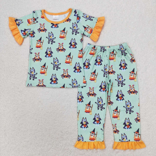 GSPO1573  bluey dog Halloween dog girl pajamas outfit 202406 RTS