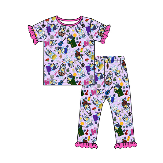 MOQ3 CUSTOM  GSPO1594 bluey girl pajamas outfit