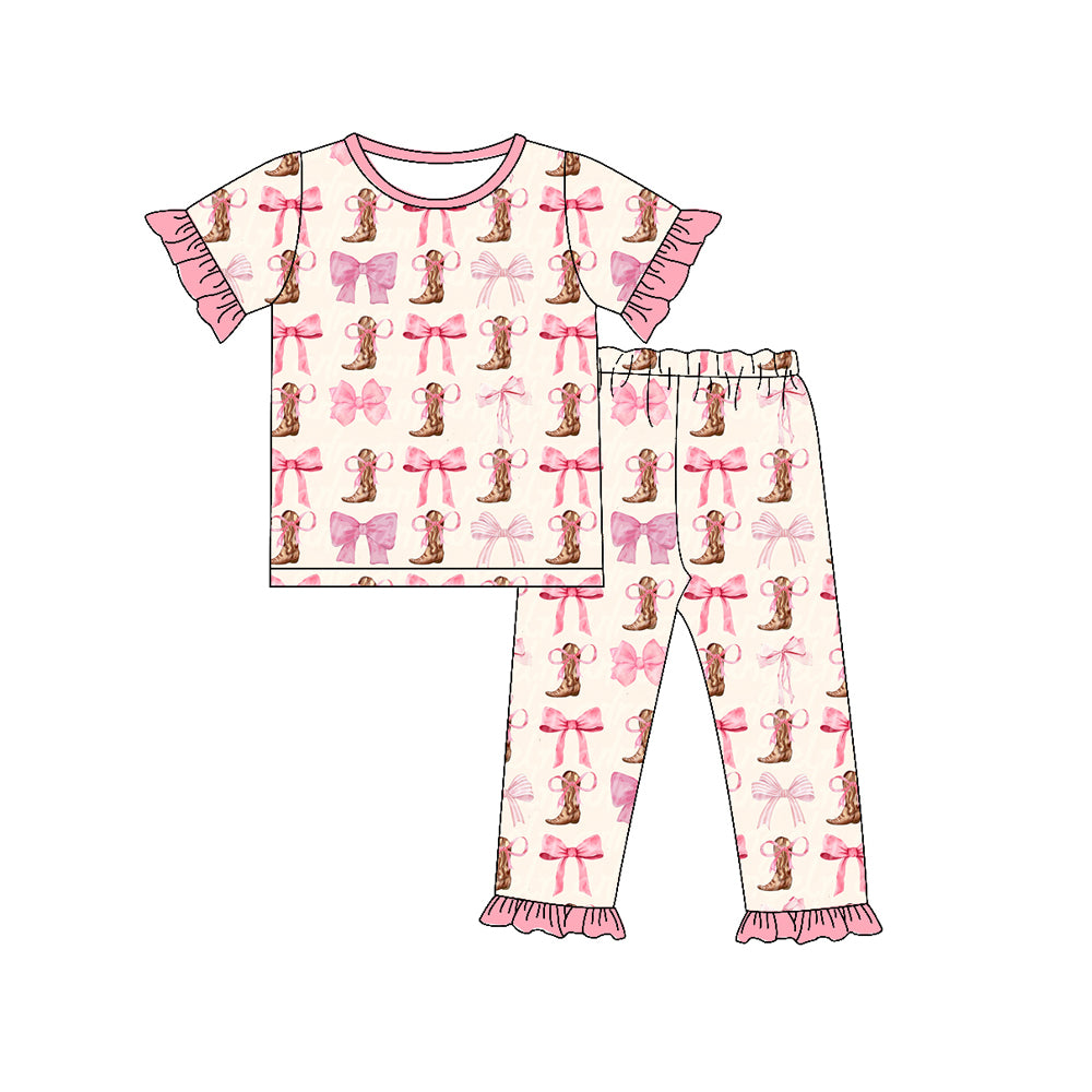 GSPO1620 boots bow pajamas girl outfit preorder 202405