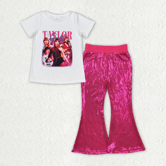 GSPO1709 组合 sequin pants Taylor swift girl outfit 202408 RTS