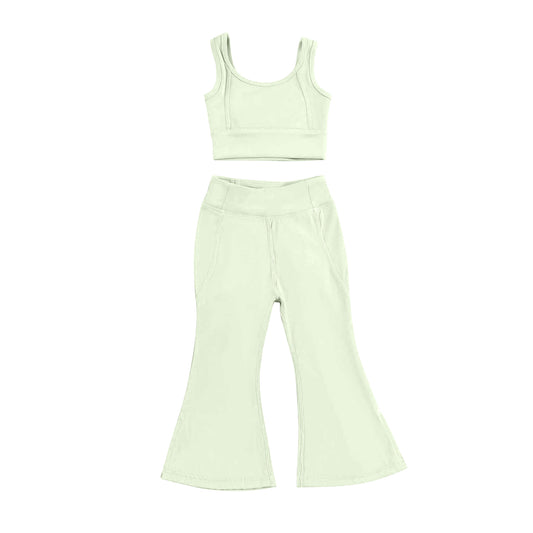 GSPO2001  preorder solid color short sleeve shorts girl summer outfit 202502