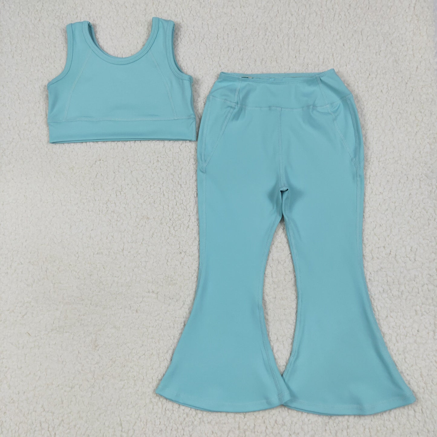GSPO2004   yoga solid color short sleeve shorts girl summer outfit 202506 RTS
