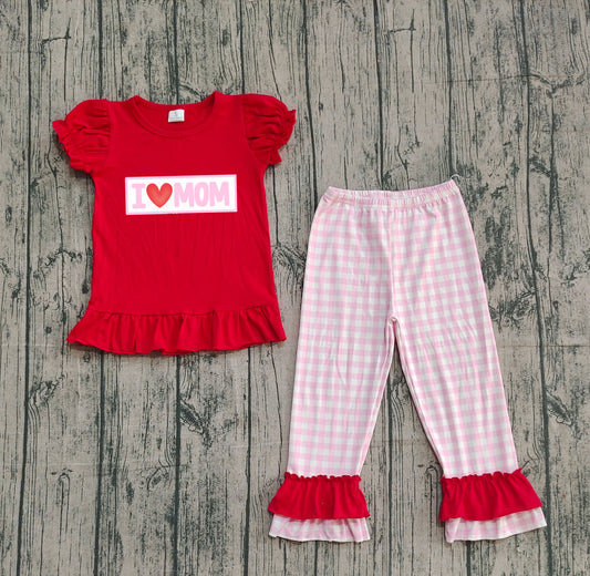 GSPO2071 embroidered I love mum girl outfit 202508 PREORDER
