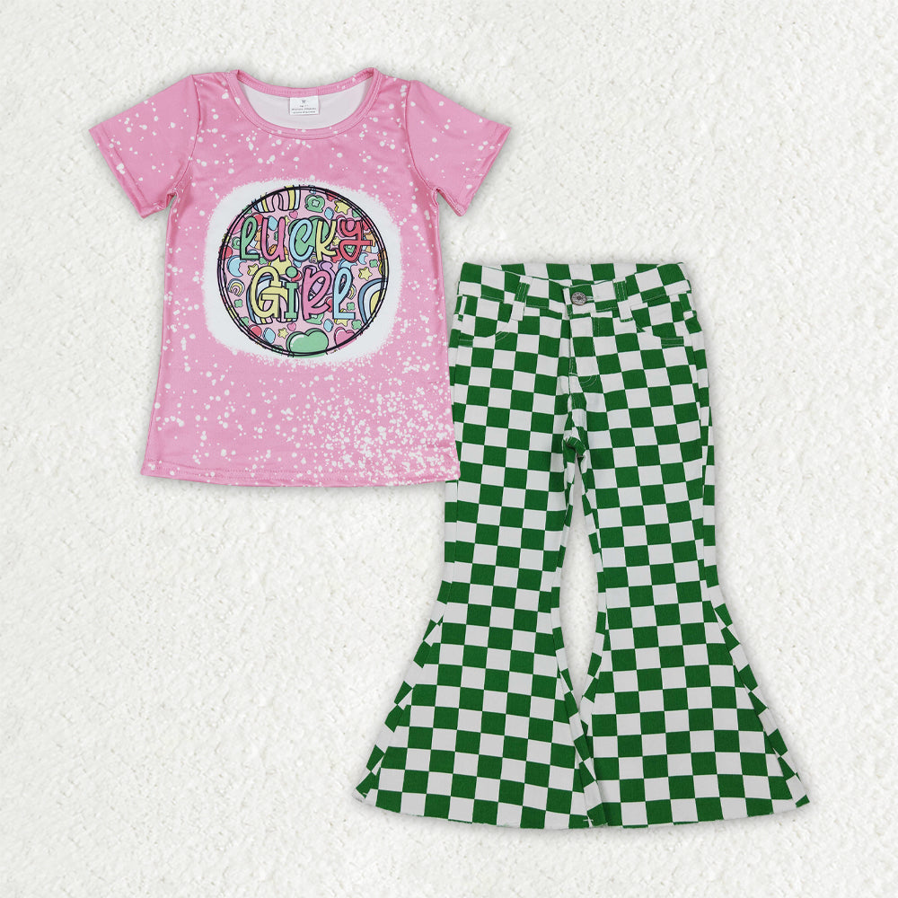 GSPO2288组合 GT0375+P0841 Lucky girl outfit  jeans checkerboard 202601  RTS