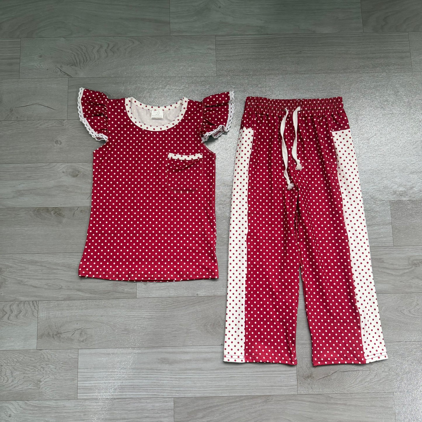 GSPO2329 red dots girl Pants outfit Set 202607 preorder