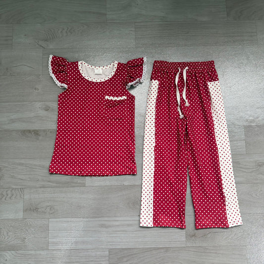GSPO2329 red dots girl Pants outfit Set 202607 preorder