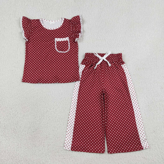 GSPO2329 red dots girl Pants outfit Set 202608 rts