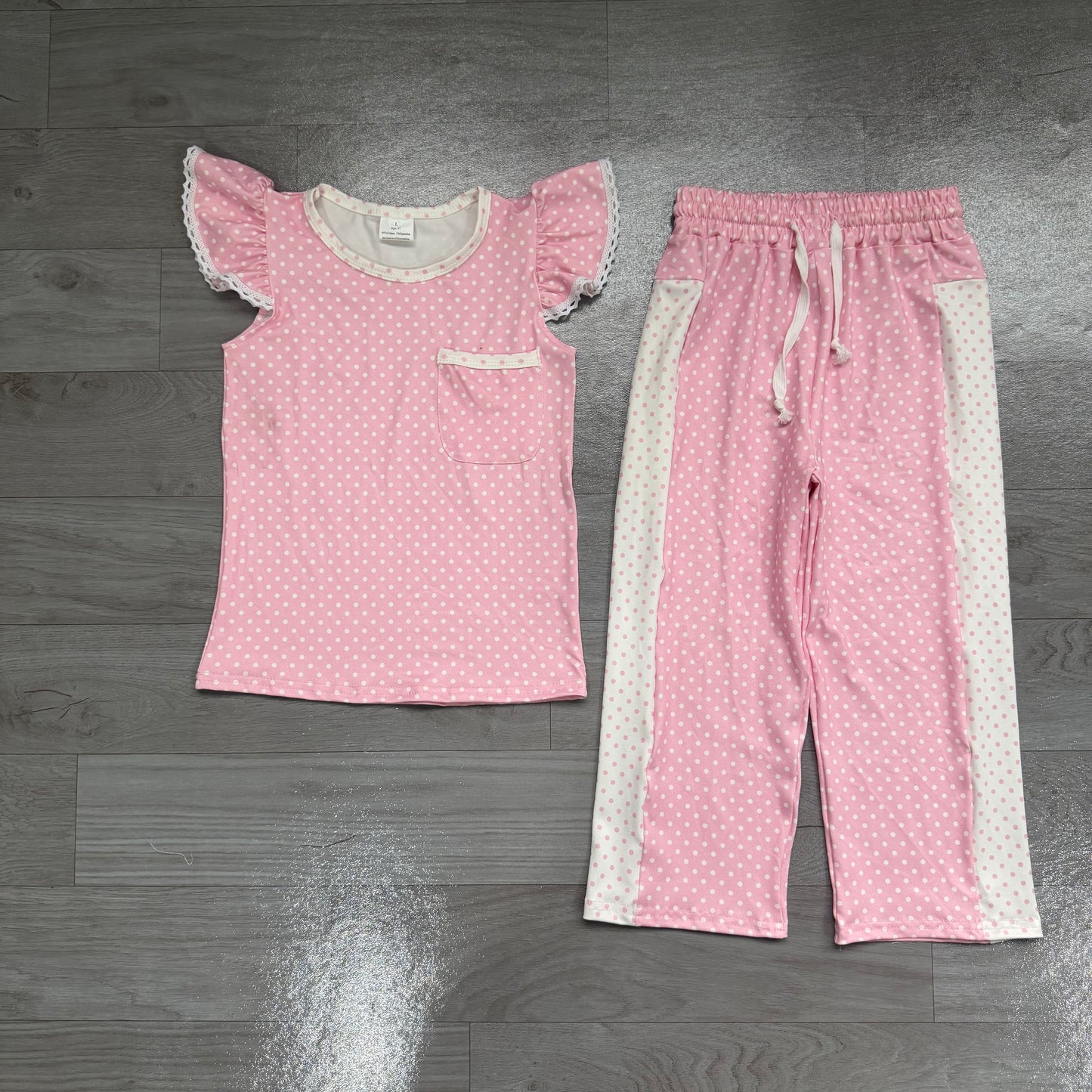 GSPO2330 pink dots girl Pants outfit Set 202607 preorder