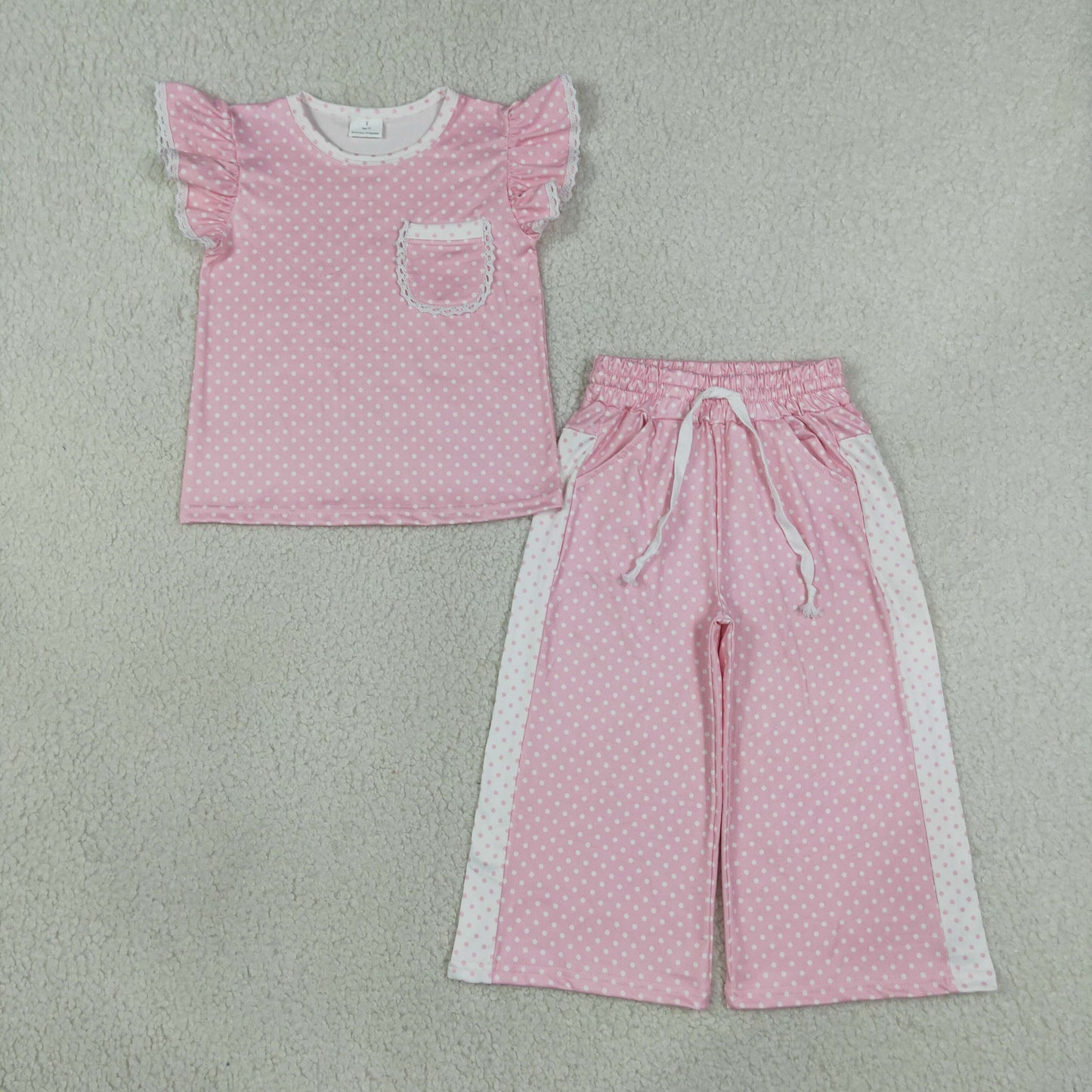 GSPO2330 pink dots girl Pants outfit Set 202608 RTS