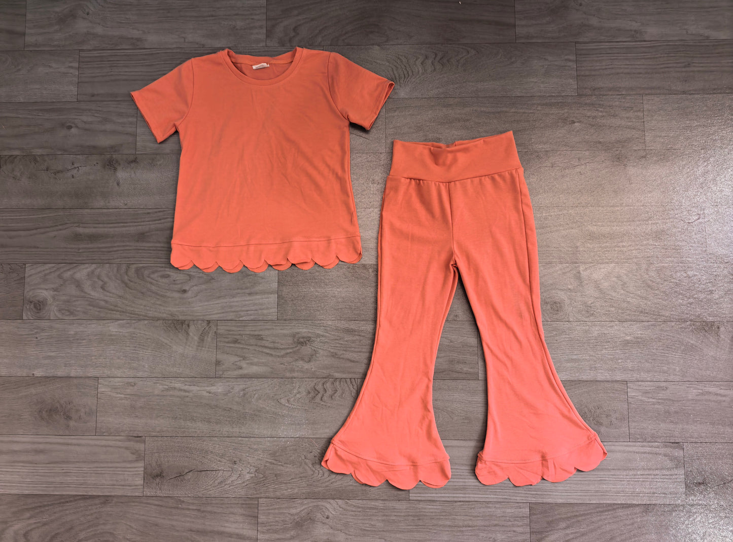 GSPO2338组合，GT1768+P1076 orange solid girl Pants cotton outfit Set 202608 preorder