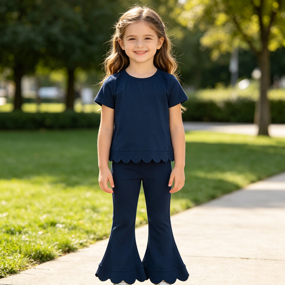 RTS NO MOQ GSPO2343 GT1773+P1081 black girl Pants cotton outfit Set 202609