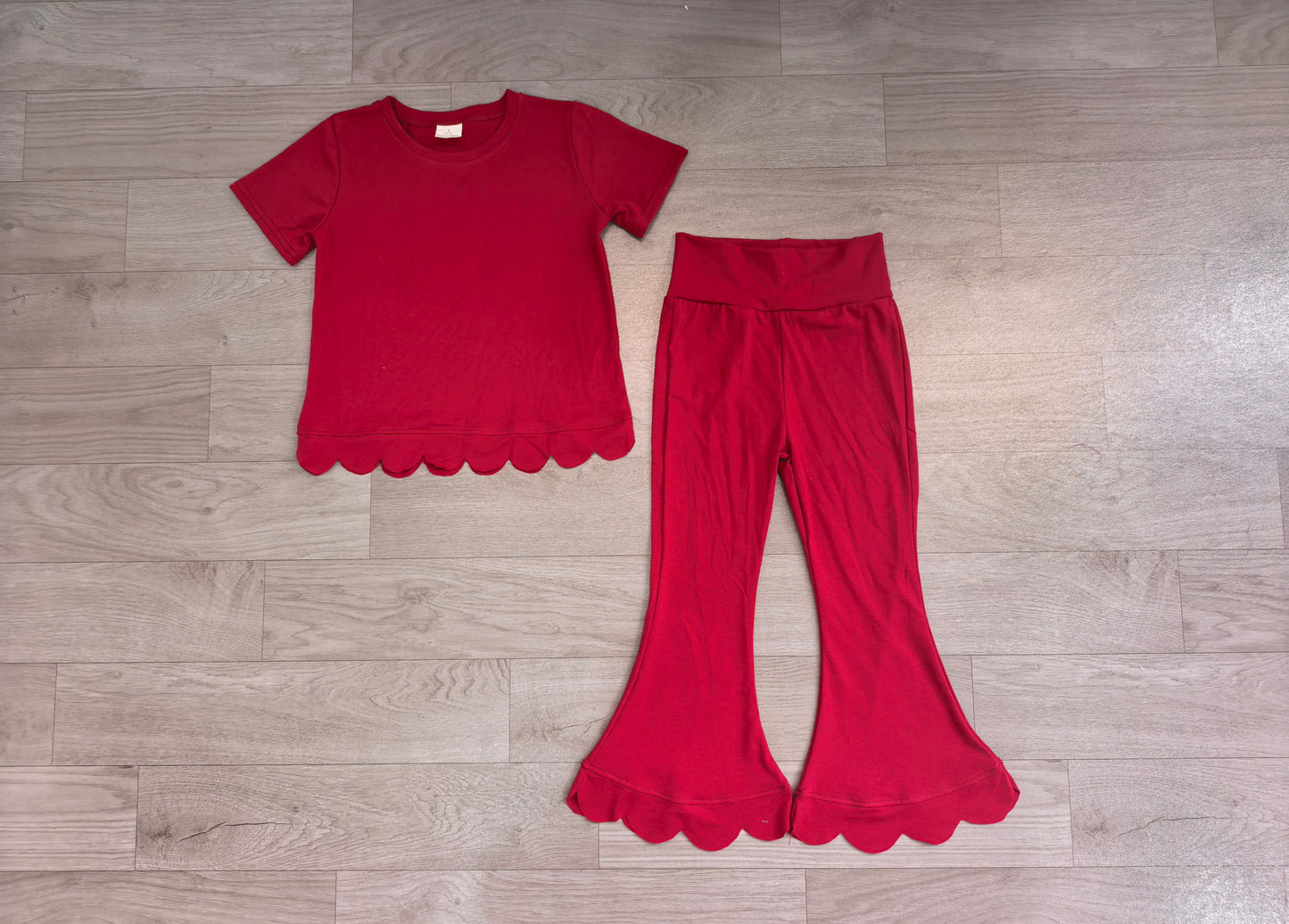 GSPO2344 GT1774+P1082 red girl Pants cotton outfit Set 202608 preorder