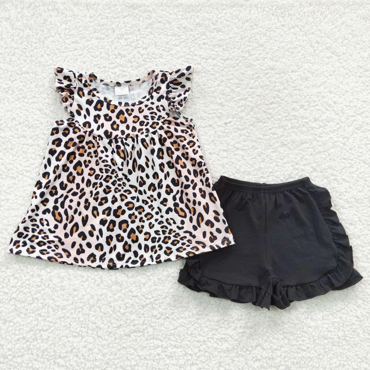 GSSO0312  leopard short sleeve shorts summer girl outfit 20230502 RTS