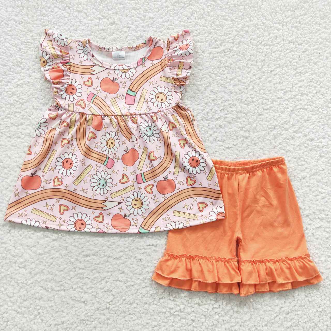 GSSO0320 summer short back to school short sleeve shorts girl outfit 20230513 RTS