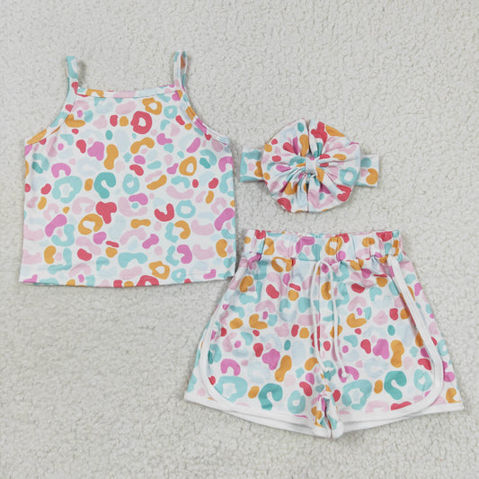 GSSO0342  headband 3pcs smile face shorts summer set girl outfit 20230614 RTS