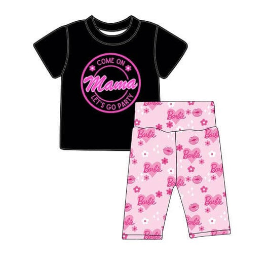 GSSO0344 preorder cartoon barbe pink shorts summer set girl outfit 20230506