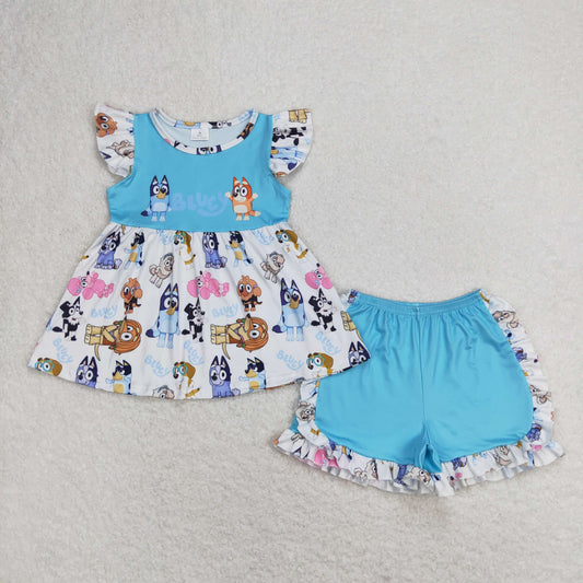 GSSO0387 bluey girl shorts easter outfit  202404 RTS