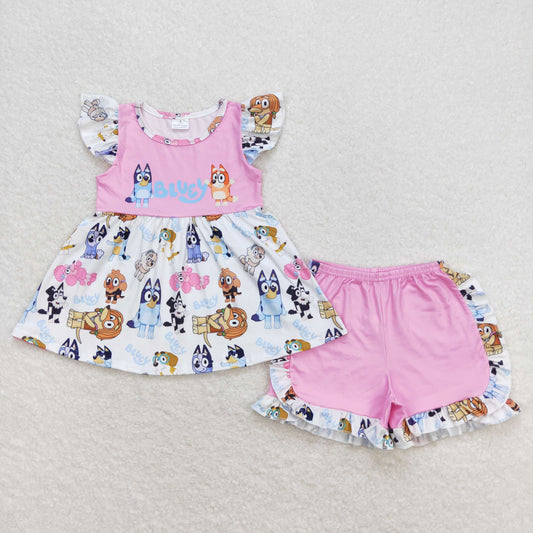 GSSO0388 bluey dog shorts summer girl outfit 202404 RTS