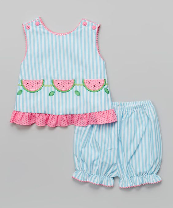 GSSO0398 Embroidery watermelon short sleeve girl shorts outfit 202403 RTS