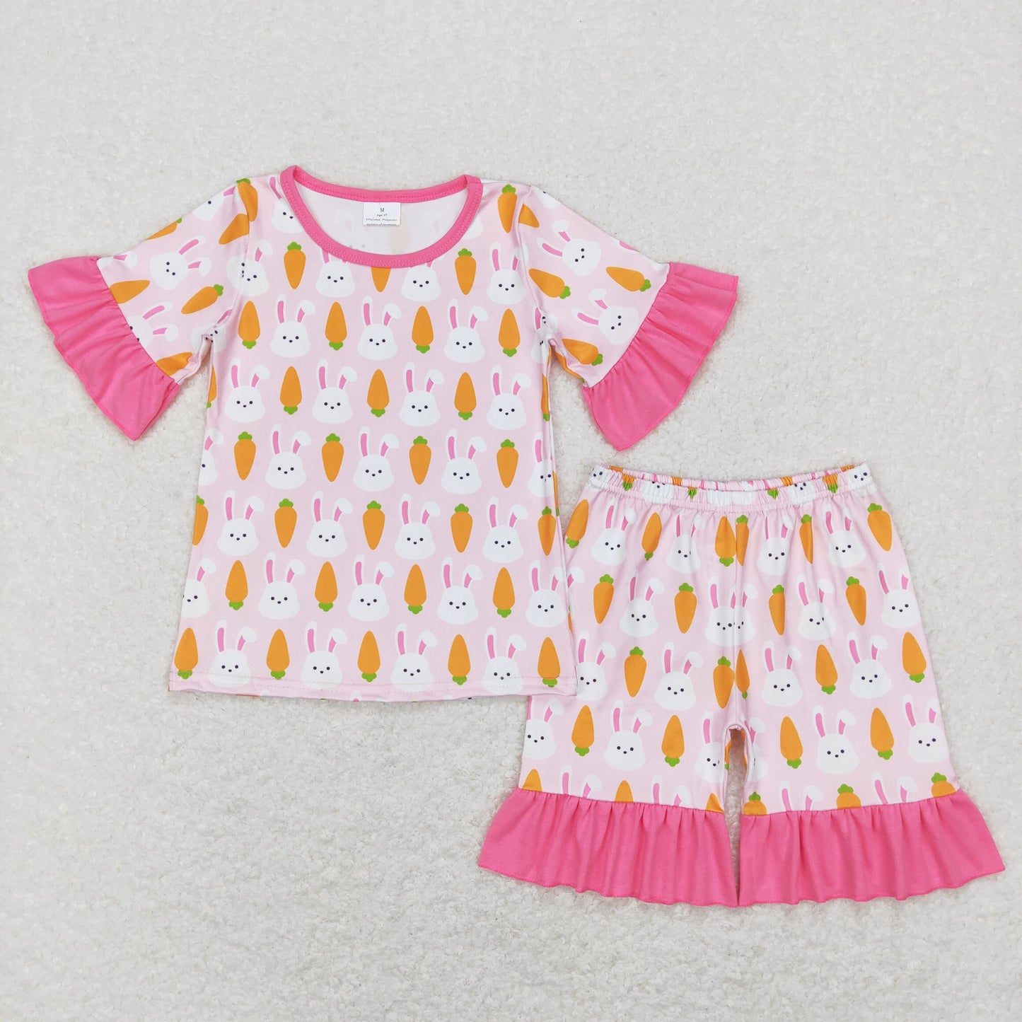 GSSO0407 rabbit Easter short sleeve girl shorts outfit 2022312 RTS