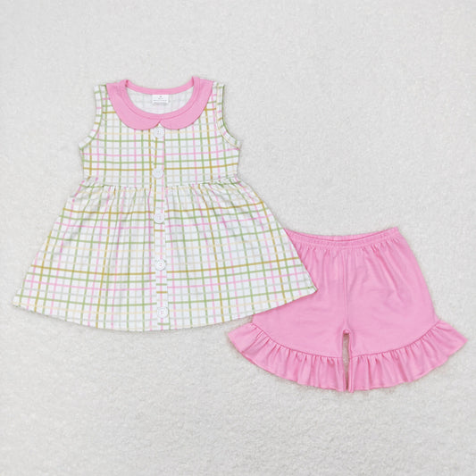 GSSO0416 easter plaid summer shorts girl outfit 202312