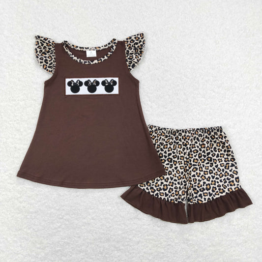 GSSO0424 RTS embroidery mouse shorts girl summer outfit 202401