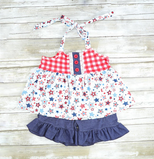 GSSO0473 western 4th july short sleeve boy shorts outfit preorder 20231130