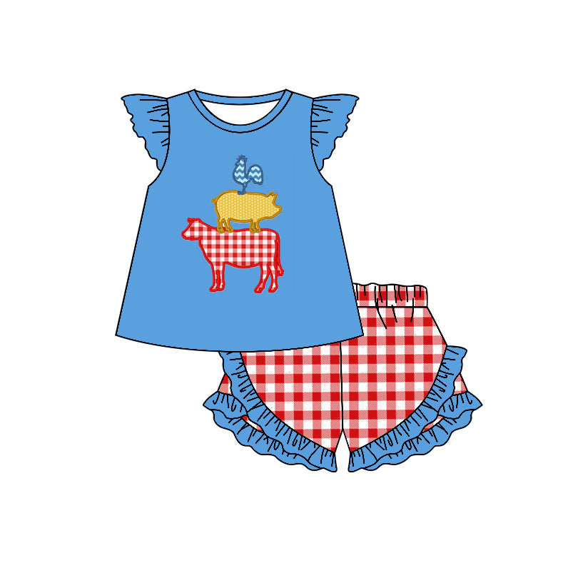 GSSO0475 western farm short sleeve girl shorts outfit preorder 20231130