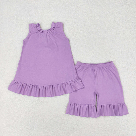 GSSO0520 rts RTS ruffle cotton summer flower girl outfit 202405