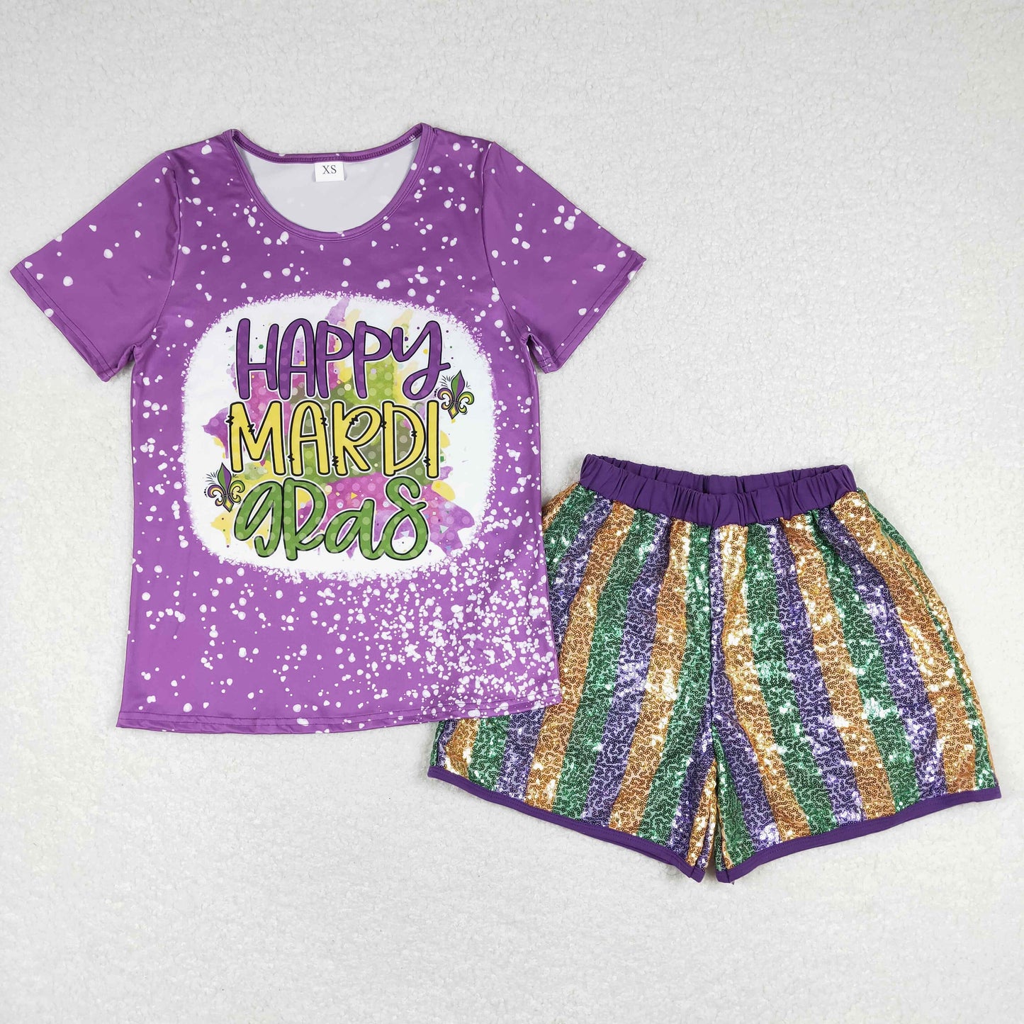 GSSO0529 mama and kids Adult sequin shorts Mardi Gras mama outfit