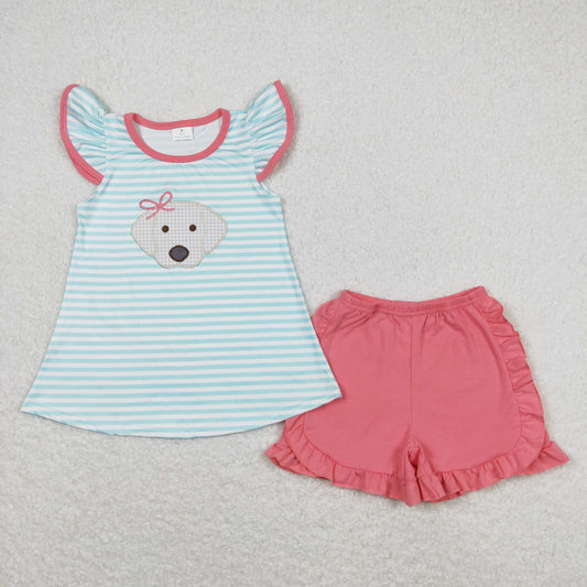 GSSO0555 girl shorts dog outfit Embroidery 202403 RTS