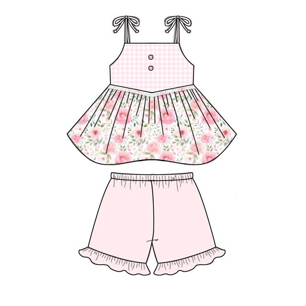 GSSO0558 girl shorts flower outfit preorder 202312