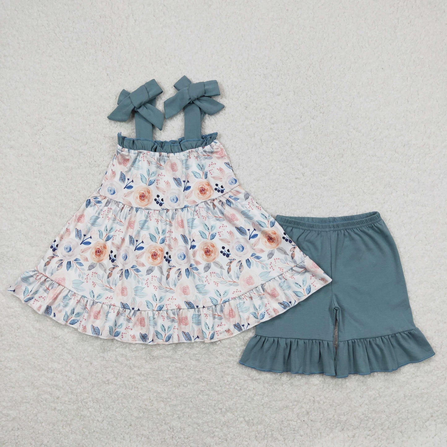 GSSO0562 flowers girl shorts outfit 202403  RTS